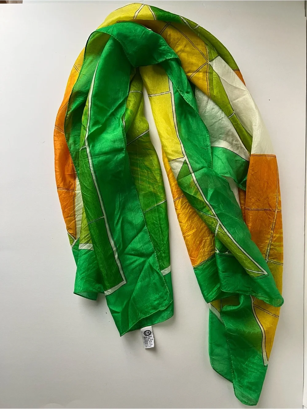 C&A Vintage Geometric Vivid Silk Scarf